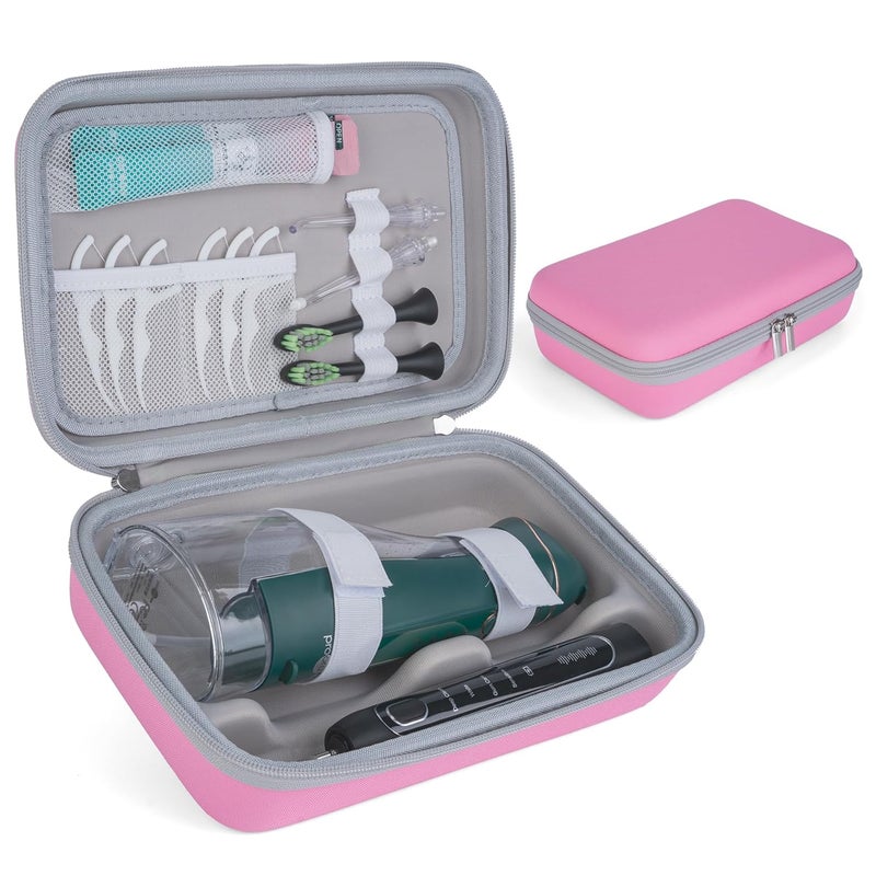 SMYV Water Flosser Travel Case, Portable Oral Irrigator Organizer, Sturdy Carrying Storage Holder for Flosser, Electric Toothbrush, Toothpaste and Irrigator Accessories (Case Only) - Pink - Image 1